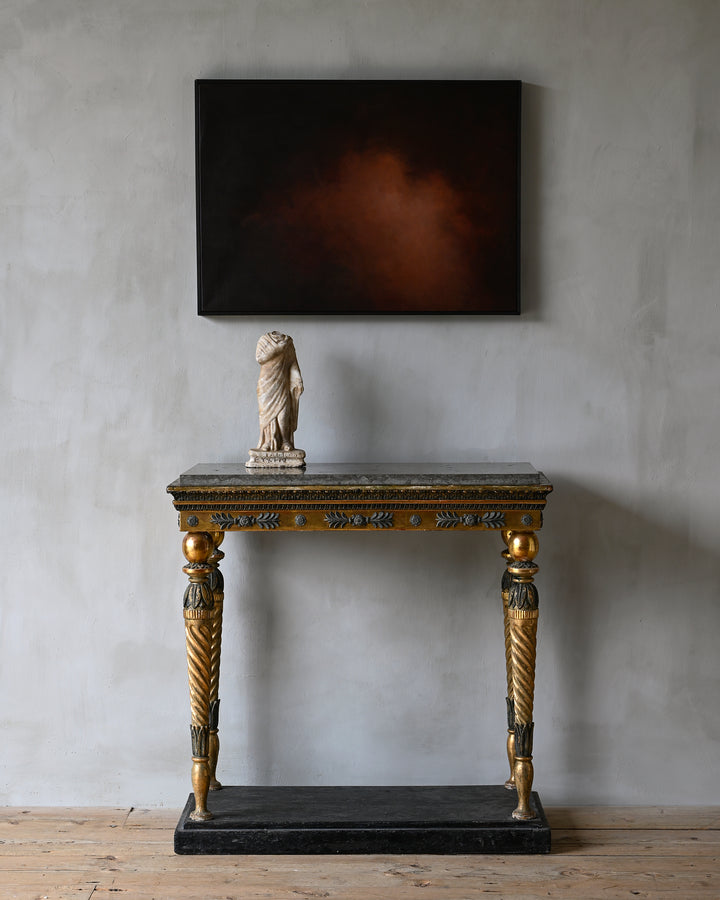 Gustavian gilt wood console table