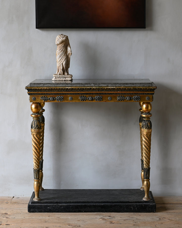 Gustavian gilt wood console table
