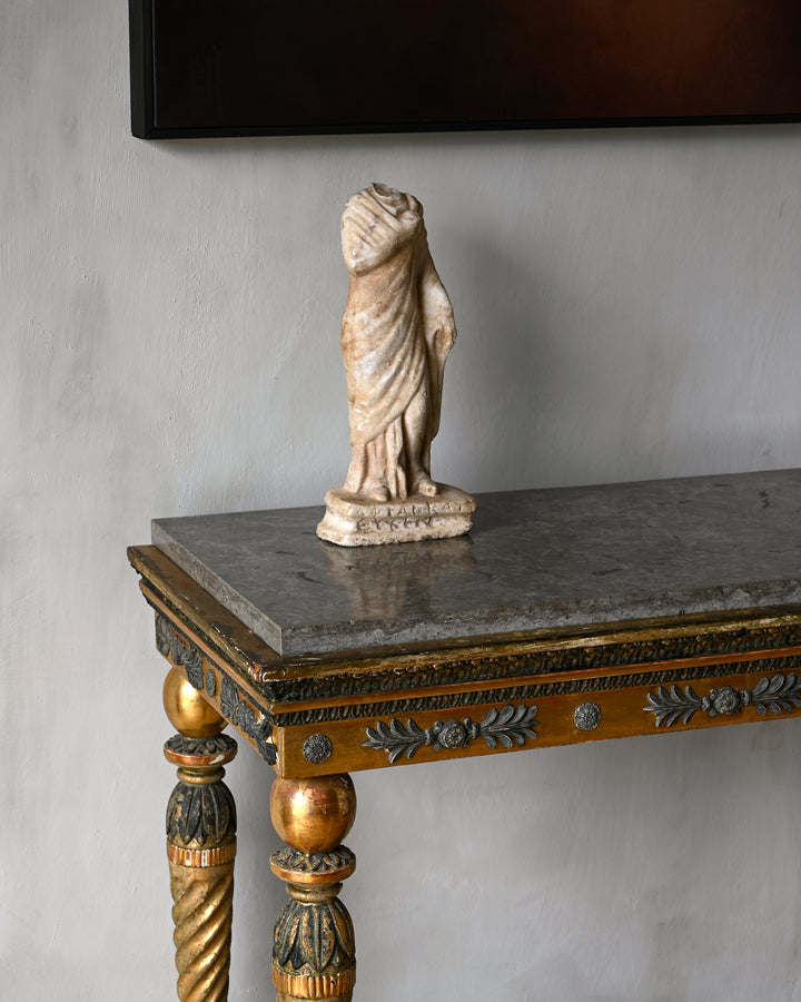 Gustavian gilt wood console table