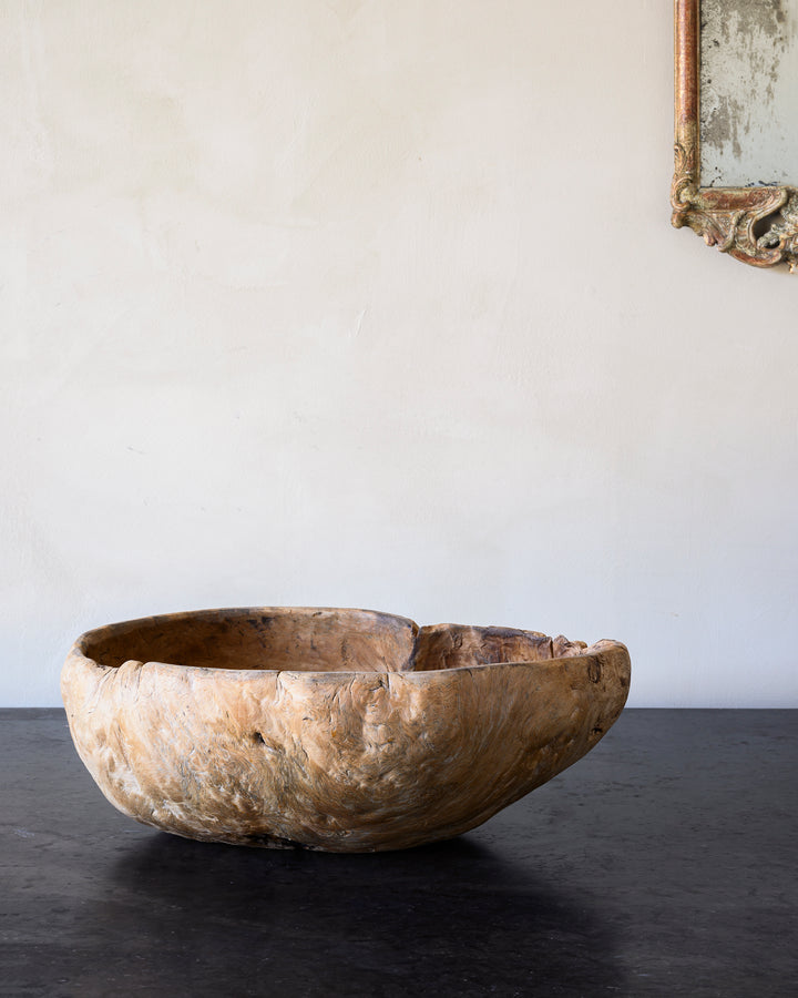Swedish folk art root wood bowl